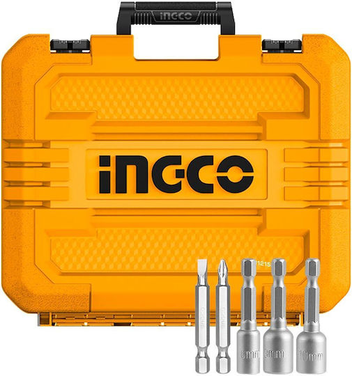 Ingco COSLI240205E Σετ Δραπανοκατσάβιδο, Μίξερ & Παλμικό Κατσαβίδι 12V με 2 Μπαταρίες 1.5Ah και Θήκη