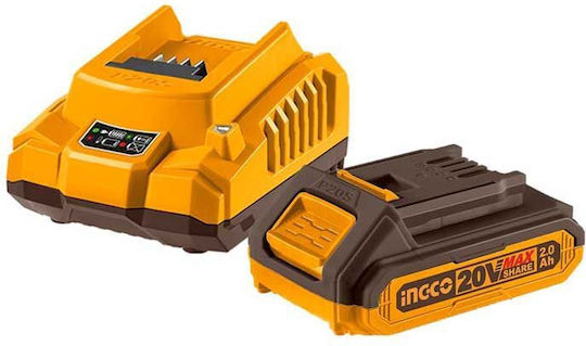 Ingco Set Drill Driver & Impact Screwdriver Brushless 20V with 2 Batteries 2Ah and Case
