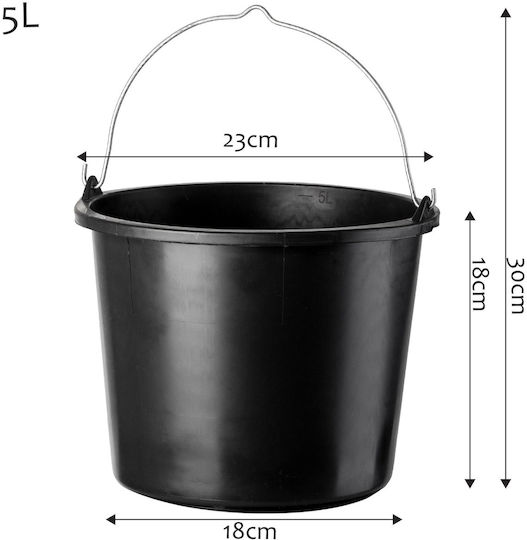 Kadax Plastic Construction Utility Bucket 5l Pack 5