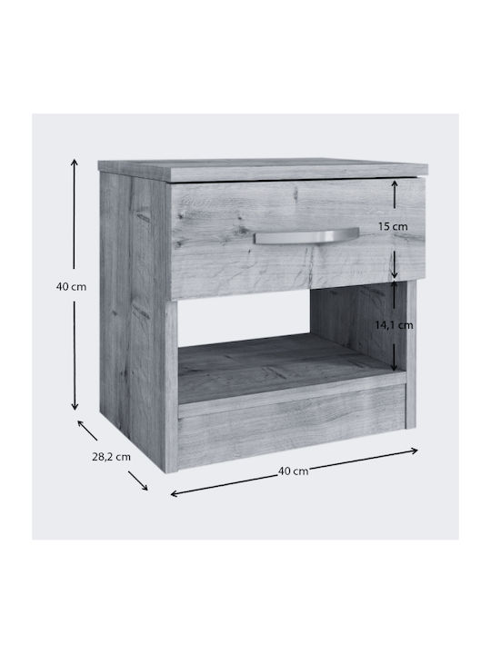 Κομοδίνο Lube Ξύλινο Καφέ 40x28.2x40cm GP042-0226,5