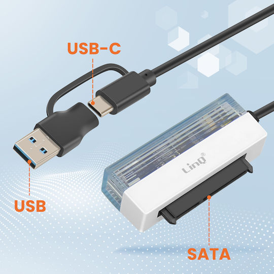 Linq Usb Usb C To Sata 2.5'' Data Transfer Adapter 5 Gbit S Black