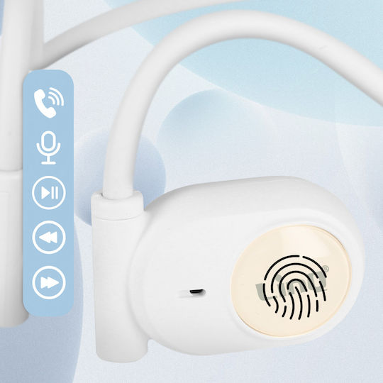 LinQ R208 Open Ear Bluetooth Handsfree Ακουστικά με Αντοχή στον Ιδρώτα Λευκά