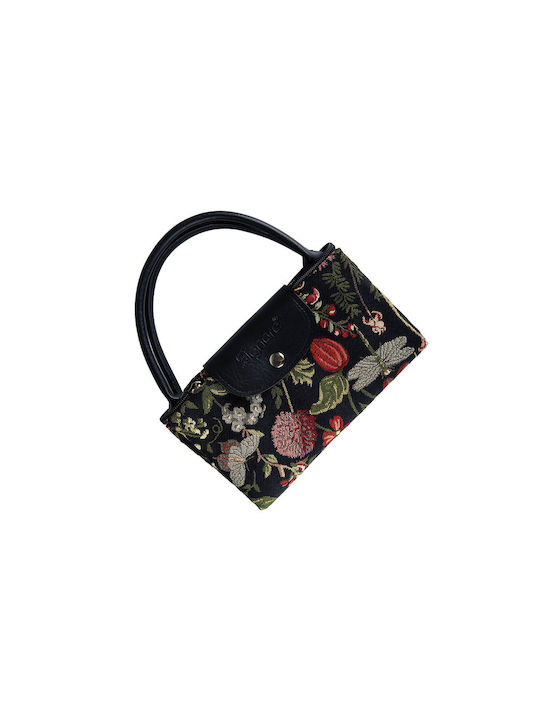 Signare Morning Garden Black Women's Bag Shopper Shoulder Black