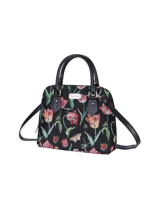 Signare Tulip Black Women's Bag Shoulder Black