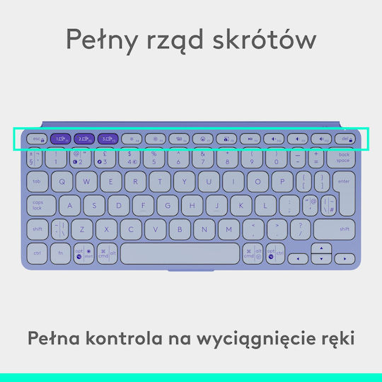 Logitech Keys-to-go 2 Wireless Keyboard Only English US Purple