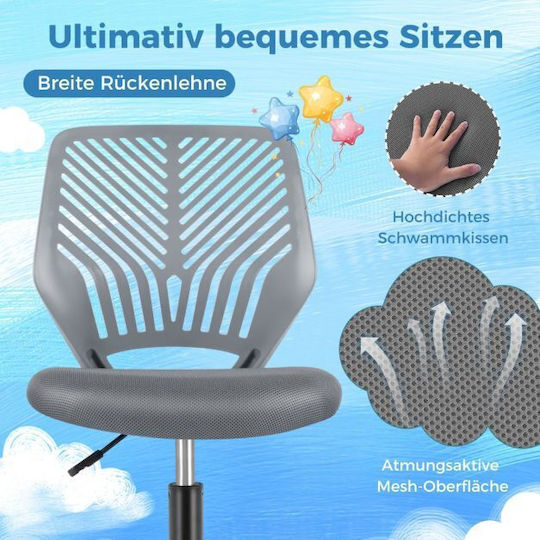 Kids Desk Chair Grey 54x54x77-89cm