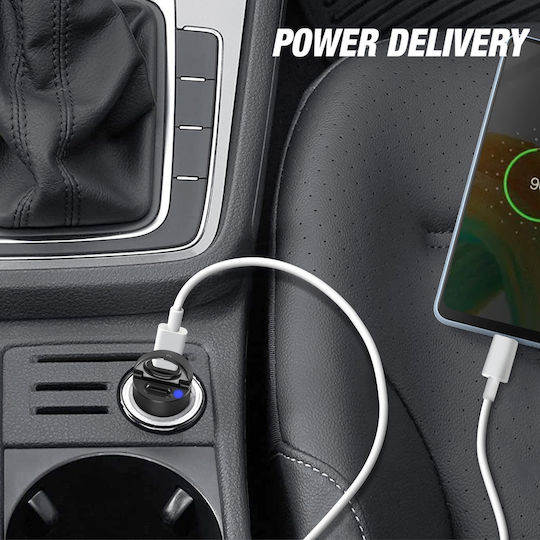 Auto-Ladegerät 30W Dual USB-C Port Power Delivery Kompakt Swissten Schwarz