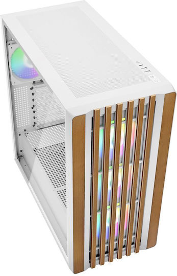 Sharkoon Rebel C70G RGB Gaming Midi Tower Κουτί Υπολογιστή Λευκό
