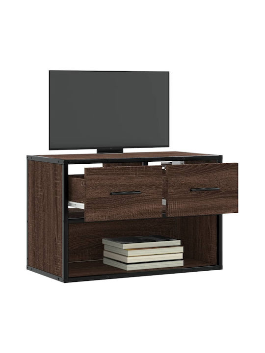 TV Stand from Metal & Wood Brown Oak L60xW31xH39.5cm