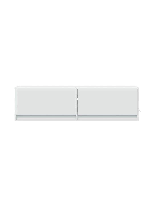 Stand TV Alb Cu Iluminare LED L140xA31xÎ38cm