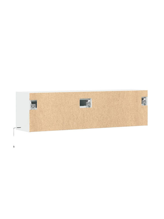 Stand TV Alb Cu Iluminare LED L140xA31xÎ38cm