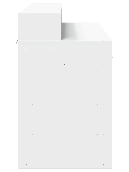 Γραφείο Ξύλινο Λευκό με LED & USB θύρες 120x55x91εκ.