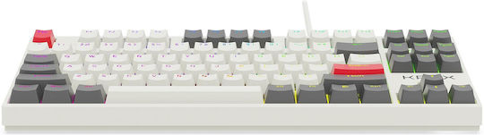 Krux PRO RGB Гейминг Механична Клавиатура с Gateron Yellow Превключватели и RGB Осветление Английски (САЩ) Бяла