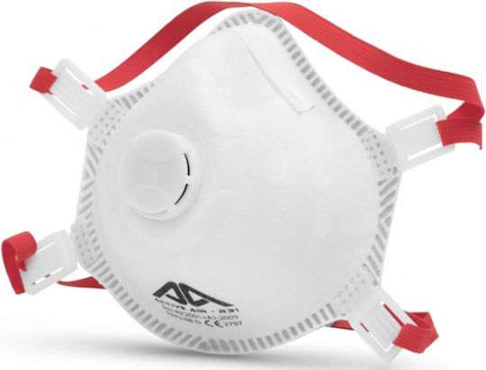 Active Gear Mască de protecție FFP3 cu supapă Alb 1buc