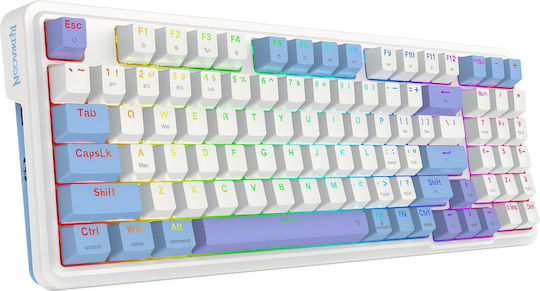 Redragon K664WBP-RGB-PRO Ασύρματο Gaming Μηχανικό Πληκτρολόγιο με Cherry MX Red διακόπτες και RGB φωτισμό (Αγγλικό US) Λευκό