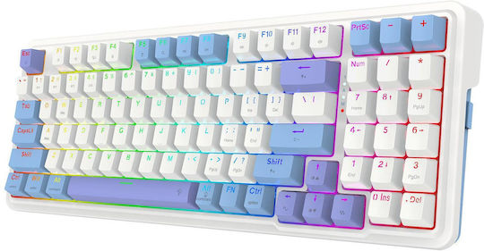Redragon K664WBP-RGB-PRO Ασύρματο Gaming Μηχανικό Πληκτρολόγιο με Cherry MX Red διακόπτες και RGB φωτισμό (Αγγλικό US) Λευκό