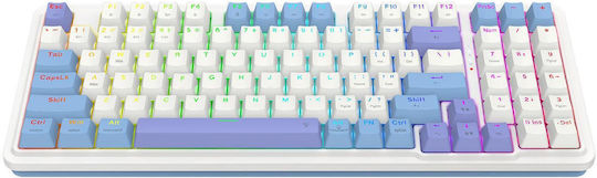 Redragon K664WBP-RGB-PRO Ασύρματο Gaming Μηχανικό Πληκτρολόγιο με Cherry MX Red διακόπτες και RGB φωτισμό (Αγγλικό US) Λευκό