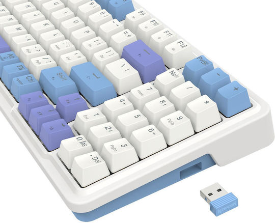 Redragon K664WBP-RGB-PRO Ασύρματο Gaming Μηχανικό Πληκτρολόγιο με Cherry MX Red διακόπτες και RGB φωτισμό (Αγγλικό US) Λευκό