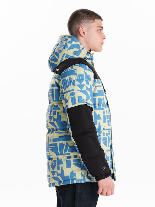 Winter Jacket Puffer Light-Green-Black