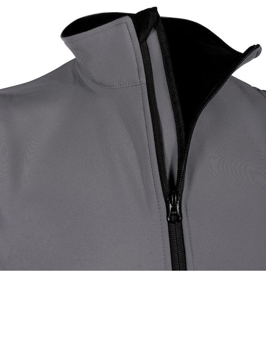 Stenso Ανδρικό Γιλέκο Εργασίας Softshell με Επένδυση Fleece Γκρι