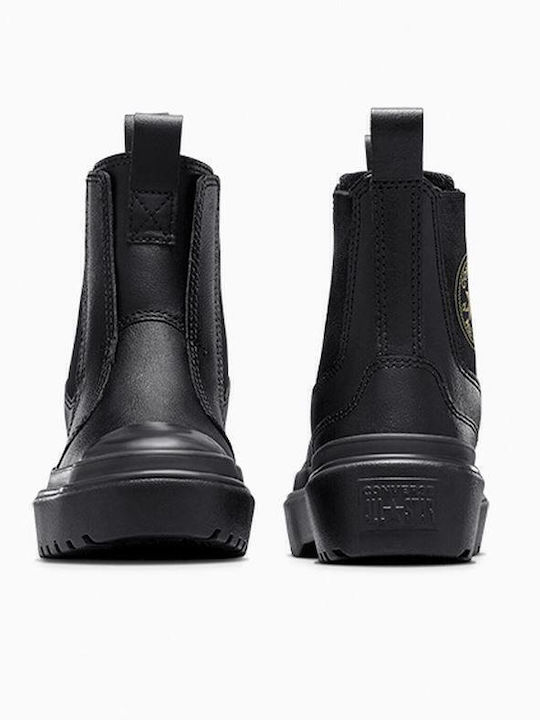 Lederne Kinderstiefeletten Schwarz
