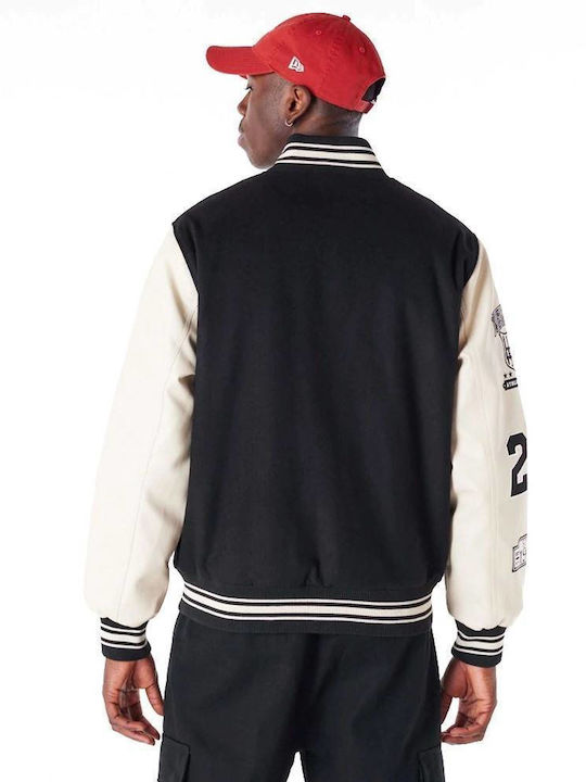 New Era Varsity Geacă pentru bărbați Bomber Negru