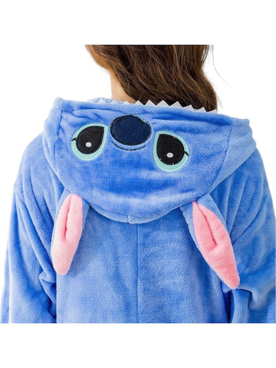 Giggles & Co. Pijama întreagă pentru copii De iarnă Catifelată Albastră Stitch
