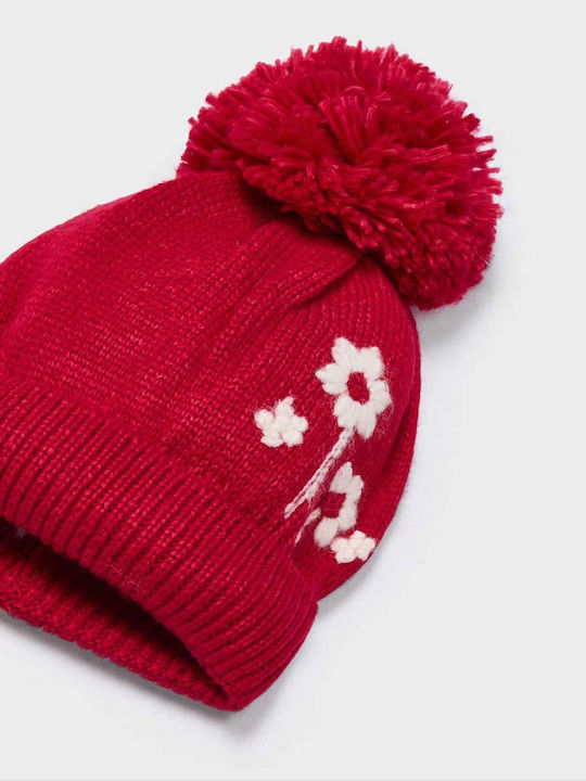 Kids Beanie Set with Scarf & Gloves Knitted Red