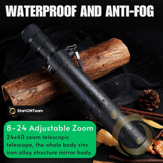 Monocular Telescope Pirate 4-24x40 Powerful Birdwatching Hunting Hiking Star Gazing