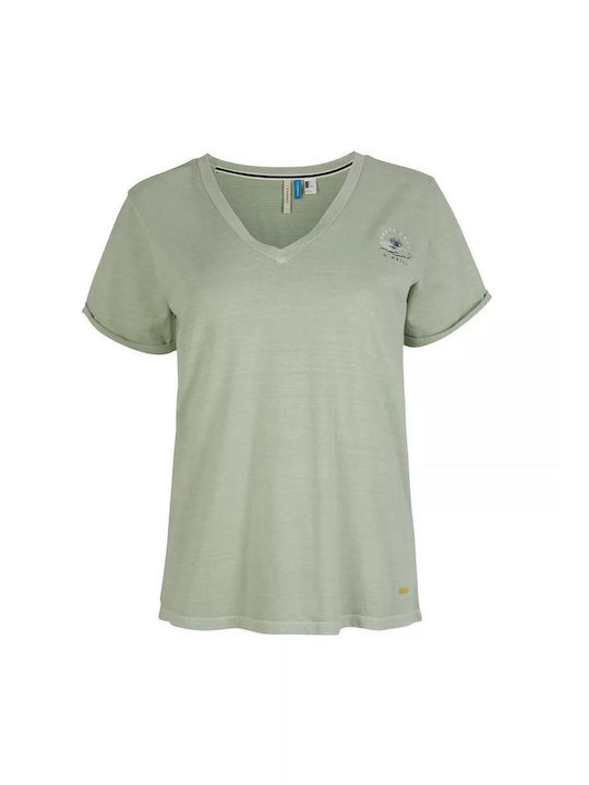 O'neill Women's T-shirt with V Neckline Green