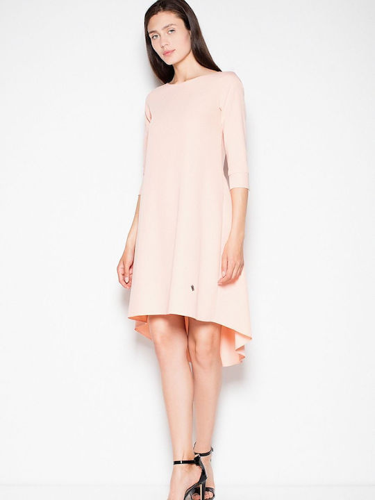 Venaton All Day 3/4 Sleeve Mini Dress Pink