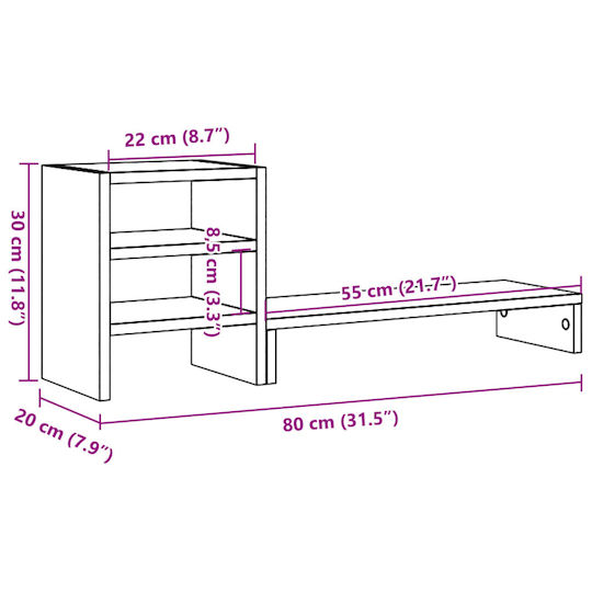 vidaXL Stand Desk Mounted Monitor with Office Organizer (854734)