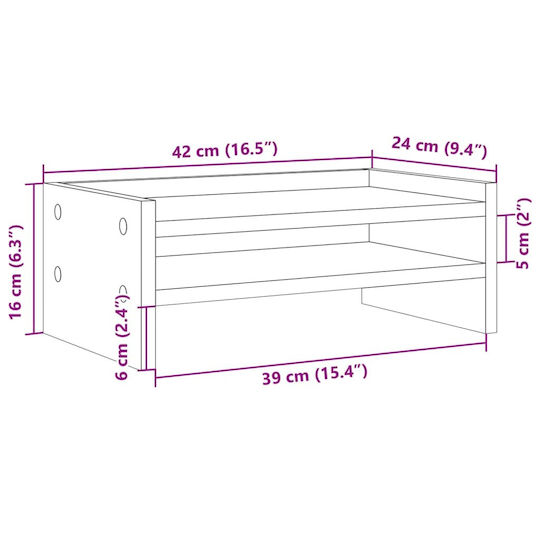 vidaXL Suport Birou Monitor Sonoma Gri Gri (854720)