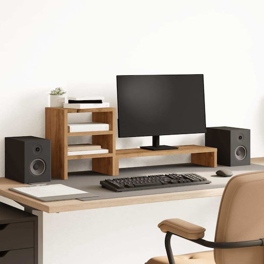 vidaXL Stand Desk Mounted Monitor Brown Oak Brown (854741)