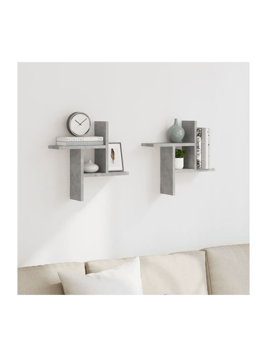 Shelves Wall Grey 2pcs 38x12x38cm