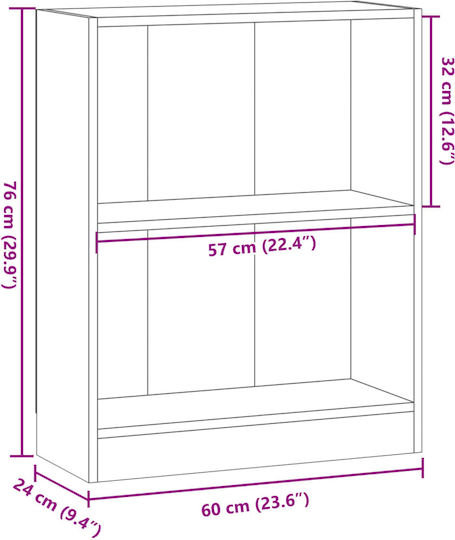 Bibliothek Braun 60x24x76cm