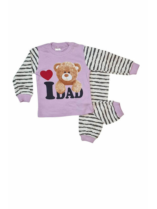 Supermini Kids Pyjamas Winter Cotton Lila