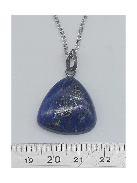 Lapis Lazuli Cabochon Cut Necklace 925 Silver Hook