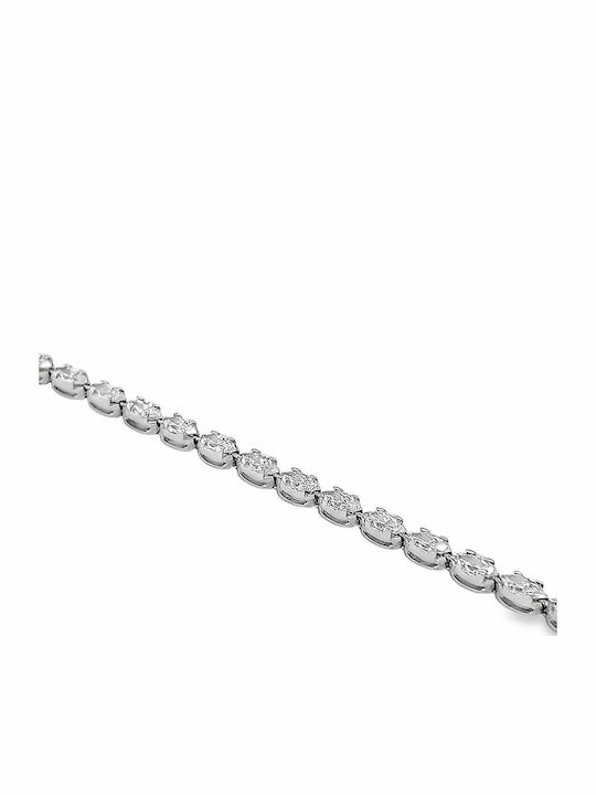 Xryseio Women's Bracelet Riviera made of White gold 14K with Zircon