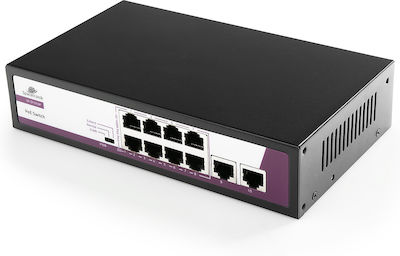 Spacetronik SP-SF1010P Unverwaltet PoE+ Switch mit 10 Ports Gigabit (1Gbps) Ethernet