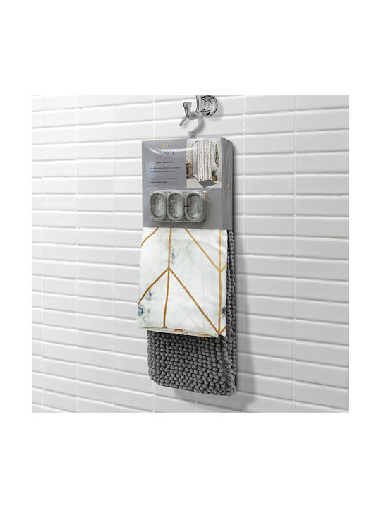 Lino Home Marmor Κουρτίνα Μπάνιου Υφασμάτινη 180x200cm Marmor
