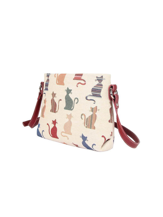 Signare Cheeky Cat Damen Tasche Crossbody Ecru