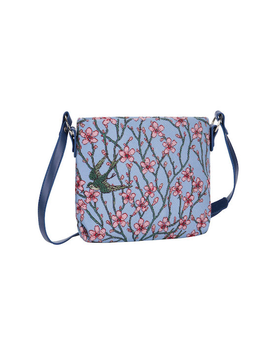 Signare Almond Blossom And Swallow Women's Bag Crossbody Blue