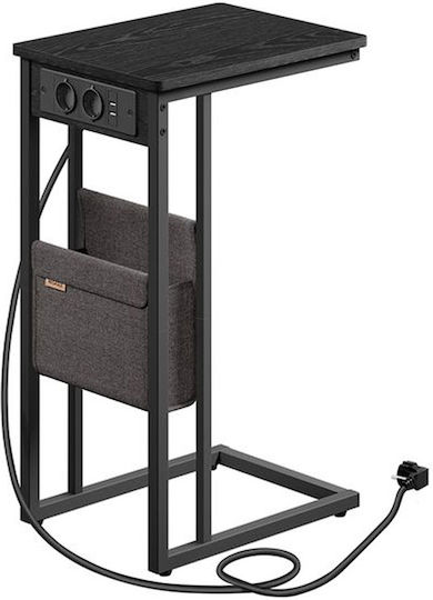 Beistelltisch mit integrierten Steckdosen & USB 40x30x62 Vasagle LET356B02 Holz Metall