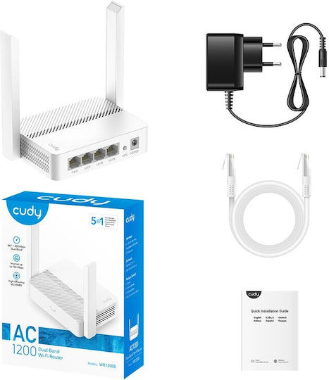Cudy WR1200Ε v1 Ασύρματο Router Wi‑Fi 5 με 4 Θύρες