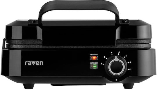 Raven Βαφλιέρα για Ορθογώνιες Βάφλες 2 Θέσεων 1200W