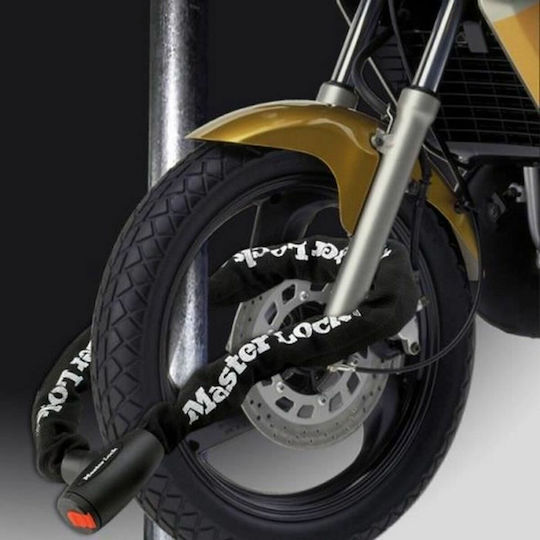 Master Lock Motorcycle Anti-Theft Chain with Lock in Black