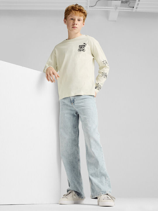 Παιδική Μπλούζα Μακρυμάνικη Beige ESS+ MID 90S LS TEE