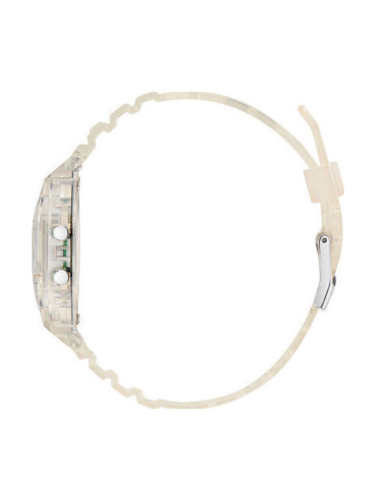 adidas Digital Two Digital Women's Watch Chronograph with Transparent Rubber Strap