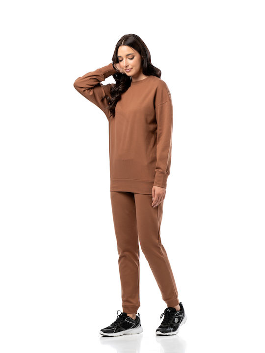 Bodymove Damen Bluse Baumwolle Brown